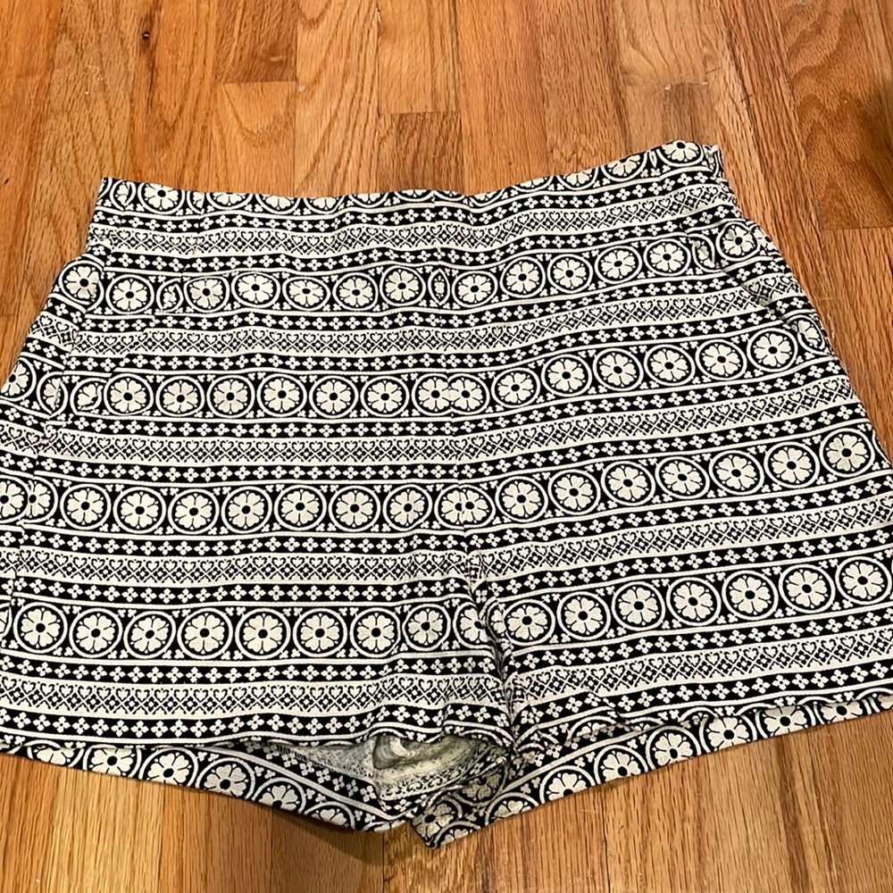 High Waisted Black and White Shorts